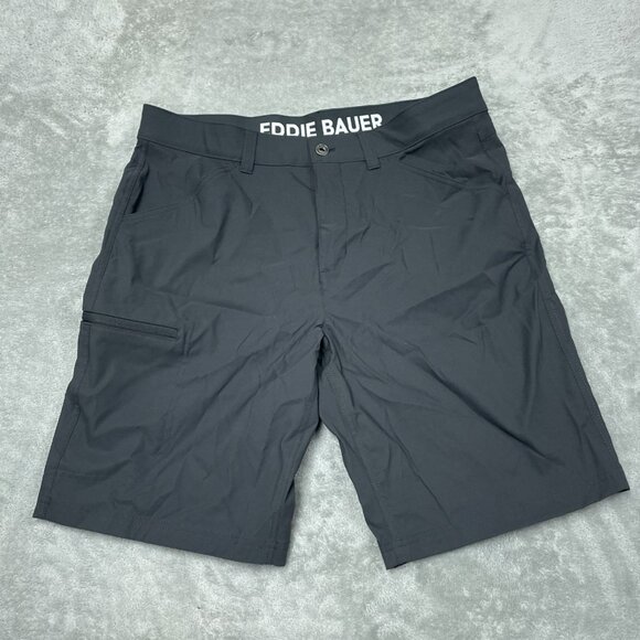 Eddie Bauer Mens Gray Utility Shorts Size 34 Lightweight Nylon a1116 - Picture 1 of 6